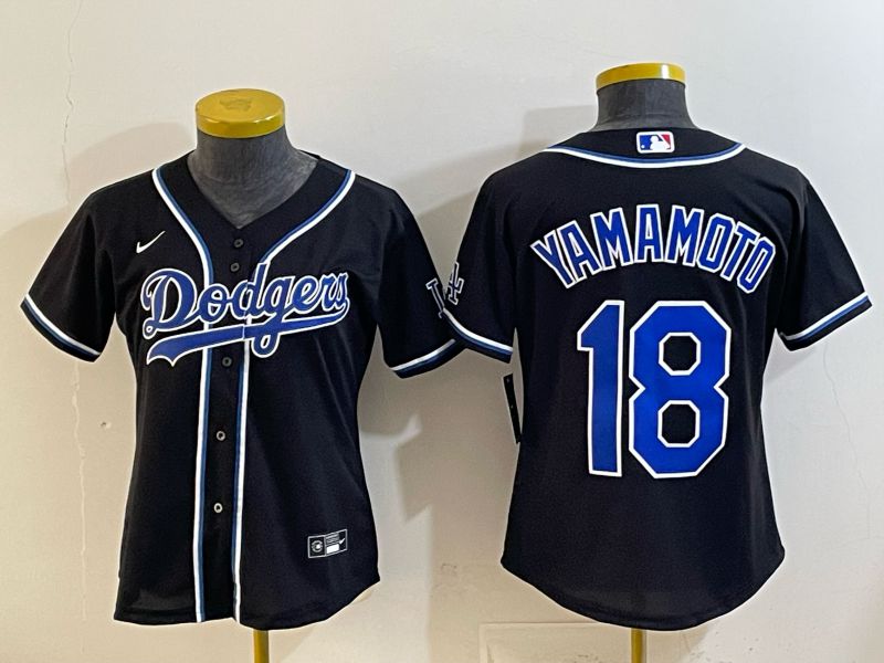 Youth 2026 Los Angeles Dodgers #18 Yamamoto Black Game Nike MLB Jersey style 001